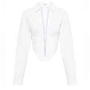 Dion Lee V-wire long-sleeve corset shirt